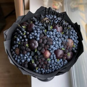Черный букет с ежевикой №101 — Букет из фруктов и ягод