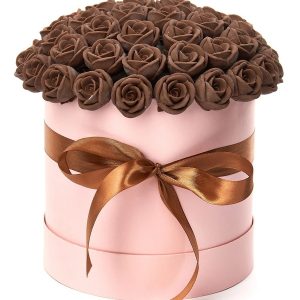 Розы из молочного шоколада в коробке №123 — Букеты из шоколада